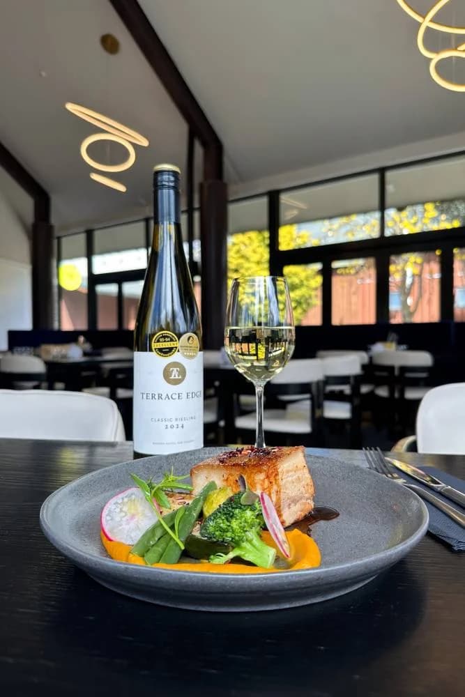 Signature dish and local wine at Tease